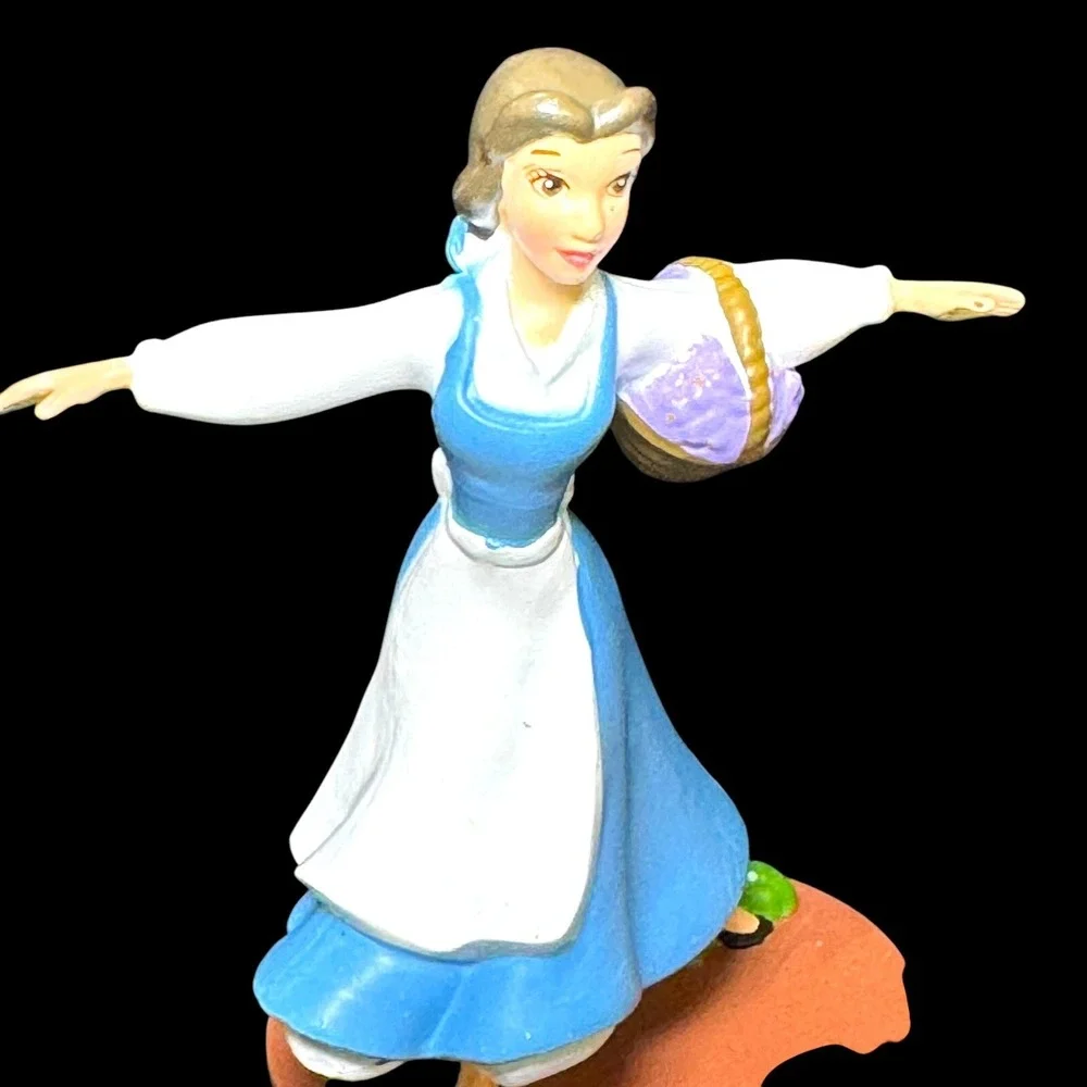 Disney Beauty And The Beast Figures Belle Cogsworth Lumiere Cake Topper Lot Of 4